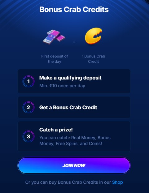 Boomerang Bonus Crab feature shown on a mobile phone