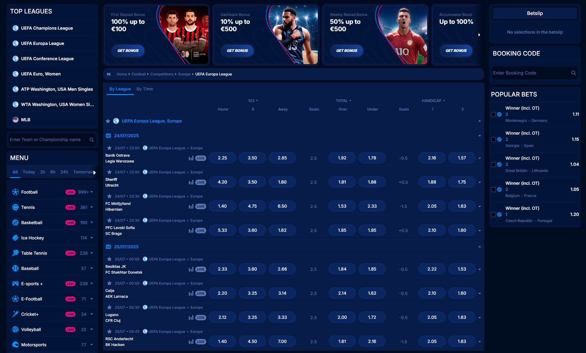 Boomerang Bet live in-play betting screen with live statistics